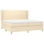 Box spring bed with cream fabric mattress 200x200 cm by vidaXL, Beds and slatted bases - Ref: Foro24-3128394, Price: 645,85 €...
