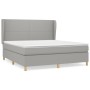Box spring bed with light gray fabric mattress 180x200 cm by vidaXL, Beds and slatted bases - Ref: Foro24-3128381, Price: 639...