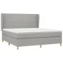 Box spring bed with light gray fabric mattress 180x200 cm by vidaXL, Beds and slatted bases - Ref: Foro24-3128381, Price: 626...