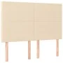 Box spring bed with cream fabric mattress 140x200 cm by vidaXL, Beds and slatted bases - Ref: Foro24-3128370, Price: 530,97 €...