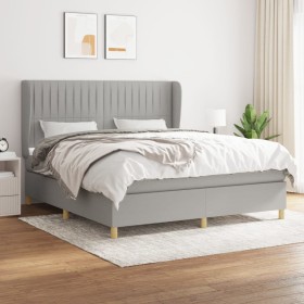 Box spring bed with light gray fabric mattress 180x200 cm by vidaXL, Beds and slatted bases - Ref: Foro24-3128701, Price: 637...