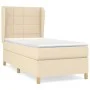 Box spring bed with cream fabric mattress 100x200 cm by vidaXL, Beds and slatted bases - Ref: Foro24-3128506, Price: 345,59 €...