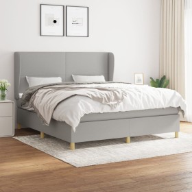 Boxspringbett mit hellgrauer Stoffmatratze 160x200 cm von vidaXL, Betten und Lattenroste - Ref: Foro24-3128373, Preis: 555,96...