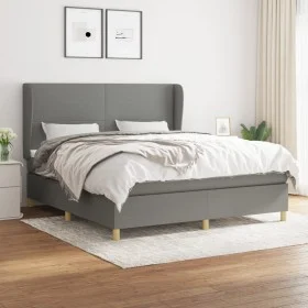 Box spring bed with dark gray fabric mattress 180x200 cm by vidaXL, Beds and slatted bases - Ref: Foro24-3128382, Price: 615,...