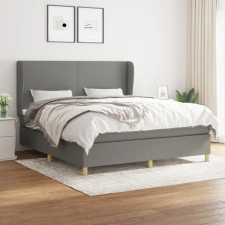 Box spring bed with dark gray fabric mattress 180x200 cm by vidaXL, Beds and slatted bases - Ref: Foro24-3128382, Price: 615,...