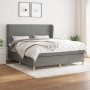 Cama box spring con colchón tela gris oscuro 180x200 cm de vidaXL, Camas y somieres - Ref: Foro24-3128382, Precio: 639,03 €, ...