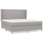 Box spring bed with light gray fabric mattress 160x200 cm by vidaXL, Beds and slatted bases - Ref: Foro24-3128373, Price: 555...