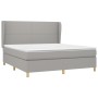 Box spring bed with light gray fabric mattress 160x200 cm by vidaXL, Beds and slatted bases - Ref: Foro24-3128373, Price: 555...