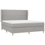 Box spring bed with light gray fabric mattress 160x200 cm by vidaXL, Beds and slatted bases - Ref: Foro24-3128373, Price: 543...