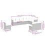 Set de sofás de jardín 10 pzas cojines ratán sintético negro