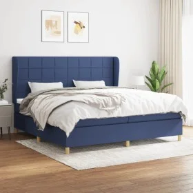 Box spring bed with blue fabric mattress 200x200 cm by vidaXL, Beds and slatted bases - Ref: Foro24-3128555, Price: 651,40 €,...