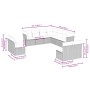 Set de sofás de jardín 11 pzas y cojines ratán sintético gris