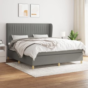 Box spring bed with dark gray fabric mattress 180x200 cm by vidaXL, Beds and slatted bases - Ref: Foro24-3128702, Price: 641,...