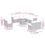 Set de sofás de jardín 12 pzas y cojines ratán sintético gris