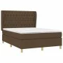 Box spring bed with dark brown fabric mattress 140x190 cm by vidaXL, Beds and slatted bases - Ref: Foro24-3128760, Price: 529...