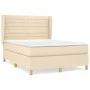 Box spring bed with cream fabric mattress 140x200 cm by vidaXL, Beds and slatted bases - Ref: Foro24-3128610, Price: 532,84 €...