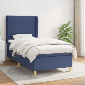 Box spring bed with blue fabric mattress 100x200 cm by vidaXL, Beds and slatted bases - Ref: Foro24-3128507, Price: 357,66 €,...