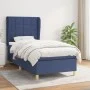 Box spring bed with blue fabric mattress 100x200 cm by vidaXL, Beds and slatted bases - Ref: Foro24-3128507, Price: 357,66 €,...
