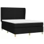Box spring bed with black fabric mattress 140x200 cm by vidaXL, Beds and slatted bases - Ref: Foro24-3128527, Price: 522,77 €...
