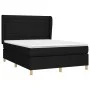 Box spring bed with black fabric mattress 140x200 cm by vidaXL, Beds and slatted bases - Ref: Foro24-3128607, Price: 523,13 €...