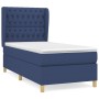 Box spring bed with blue fabric mattress 100x200 cm by vidaXL, Beds and slatted bases - Ref: Foro24-3128747, Price: 379,92 €,...