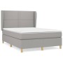 Box spring bed with light gray fabric mattress 140x190 cm by vidaXL, Beds and slatted bases - Ref: Foro24-3128437, Price: 492...