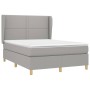 Box spring bed with light gray fabric mattress 140x190 cm by vidaXL, Beds and slatted bases - Ref: Foro24-3128437, Price: 492...