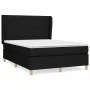 Box spring bed with black fabric mattress 140x190 cm by vidaXL, Beds and slatted bases - Ref: Foro24-3128599, Price: 505,84 €...