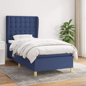 Box spring bed with blue fabric mattress 90x200 cm by vidaXL, Beds and slatted bases - Ref: Foro24-3128819, Price: 377,17 €, ...