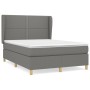 Cama box spring con colchón tela gris oscuro 140x190 cm de vidaXL, Camas y somieres - Ref: Foro24-3128438, Precio: 501,19 €, ...