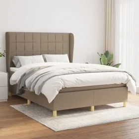 Box spring bed with taupe gray fabric mattress 140x200 cm by vidaXL, Beds and slatted bases - Ref: Foro24-3128529, Price: 510...