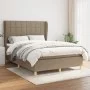 Box spring bed with taupe gray fabric mattress 140x200 cm by vidaXL, Beds and slatted bases - Ref: Foro24-3128529, Price: 510...