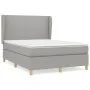 Box spring bed with light gray fabric mattress 140x190 cm by vidaXL, Beds and slatted bases - Ref: Foro24-3128357, Price: 534...
