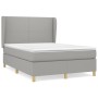 Cama box spring con colchón tela gris claro 140x190 cm de vidaXL, Camas y somieres - Ref: Foro24-3128357, Precio: 524,91 €, D...