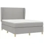 Box spring bed with light gray fabric mattress 140x190 cm by vidaXL, Beds and slatted bases - Ref: Foro24-3128357, Price: 534...