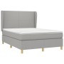 Cama box spring con colchón tela gris claro 140x190 cm de vidaXL, Camas y somieres - Ref: Foro24-3128357, Precio: 524,91 €, D...