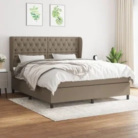 Box spring bed with taupe gray fabric mattress 160x200 cm by vidaXL, Beds and slatted bases - Ref: Foro24-3128217, Price: 636...