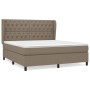 Cama box spring con colchón tela gris taupe 160x200 cm de vidaXL, Camas y somieres - Ref: Foro24-3128217, Precio: 655,14 €, D...