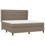 Cama box spring con colchón tela gris taupe 160x200 cm de vidaXL, Camas y somieres - Ref: Foro24-3128217, Precio: 655,14 €, D...