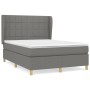 Cama box spring con colchón tela gris oscuro 140x190 cm de vidaXL, Camas y somieres - Ref: Foro24-3128518, Precio: 517,95 €