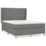 Box spring bed with dark gray fabric mattress 140x190 cm by vidaXL, Beds and slatted bases - Ref: Foro24-3128598, Price: 518,...