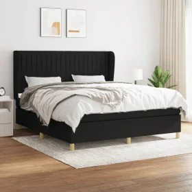 Box spring bed with black fabric mattress 180x200 cm by vidaXL, Beds and slatted bases - Ref: Foro24-3128703, Price: 672,22 €...