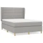 Box spring bed with light gray fabric mattress 140x190 cm by vidaXL, Beds and slatted bases - Ref: Foro24-3128597, Price: 539...