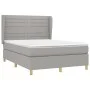 Box spring bed with light gray fabric mattress 140x190 cm by vidaXL, Beds and slatted bases - Ref: Foro24-3128597, Price: 539...