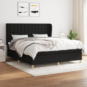 Boxspringbett mit schwarzer Stoffmatratze 180x200 cm von vidaXL, Betten und Lattenroste - Ref: Foro24-3128863, Preis: 660,65 ...