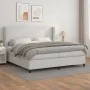 Cama box spring con colchón cuero sintético blanco 200x200 cm de vidaXL, Camas y somieres - Ref: Foro24-3128932, Precio: 743,...