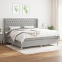 Box spring bed with light gray fabric mattress 200x200 cm by vidaXL, Beds and slatted bases - Ref: Foro24-3128789, Price: 705...