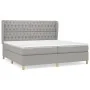 Box spring bed with light gray fabric mattress 200x200 cm by vidaXL, Beds and slatted bases - Ref: Foro24-3128789, Price: 709...