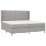 Box spring bed with light gray fabric mattress 200x200 cm by vidaXL, Beds and slatted bases - Ref: Foro24-3128789, Price: 705...