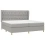 Cama box spring con colchón tela gris claro 200x200 cm de vidaXL, Camas y somieres - Ref: Foro24-3128789, Precio: 709,97 €, D...